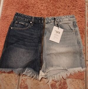 Insane Gene Two Tone Full Zip Shorts, large.